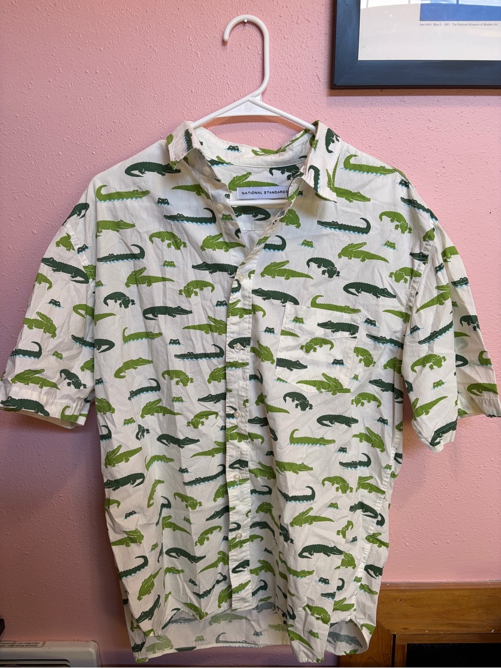 National Standards Alligator Printed Button Down XL